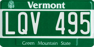 VT license plate LQV495