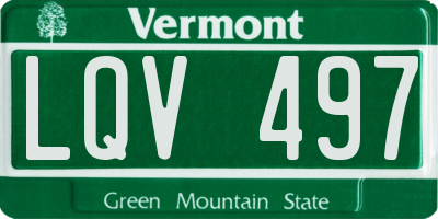 VT license plate LQV497
