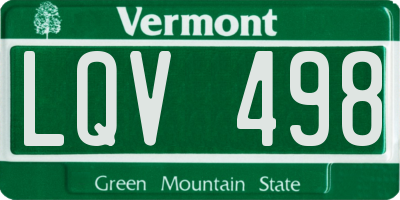 VT license plate LQV498