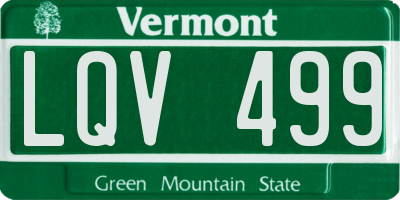 VT license plate LQV499