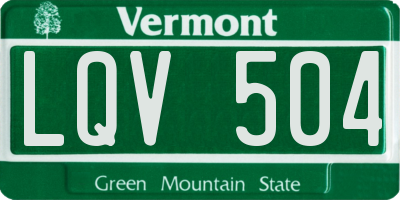VT license plate LQV504
