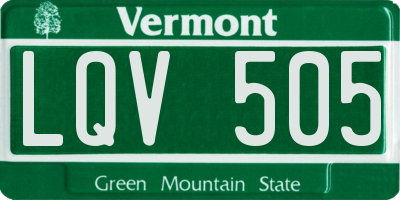 VT license plate LQV505