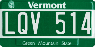 VT license plate LQV514