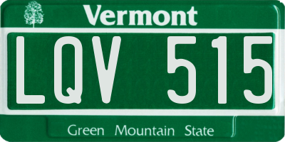 VT license plate LQV515