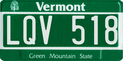 VT license plate LQV518