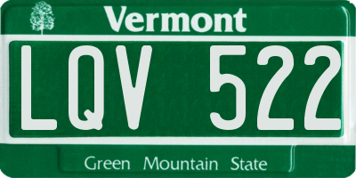 VT license plate LQV522