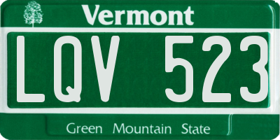 VT license plate LQV523