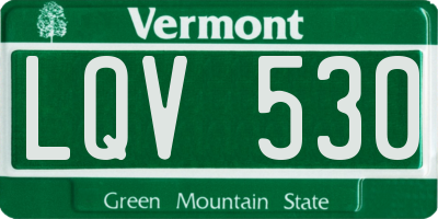 VT license plate LQV530