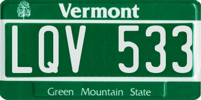 VT license plate LQV533