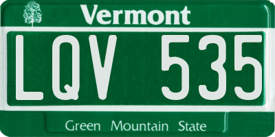 VT license plate LQV535
