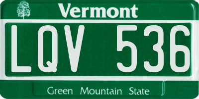 VT license plate LQV536