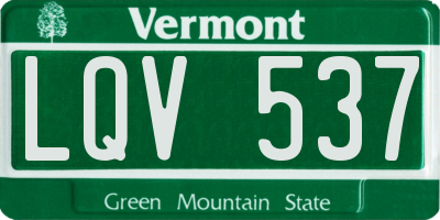 VT license plate LQV537