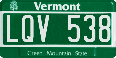 VT license plate LQV538