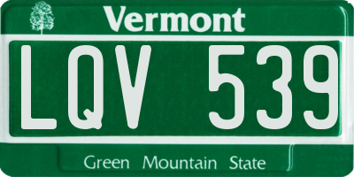 VT license plate LQV539