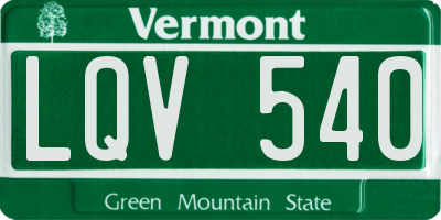 VT license plate LQV540