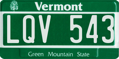 VT license plate LQV543