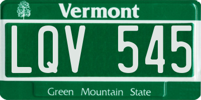 VT license plate LQV545