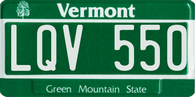 VT license plate LQV550