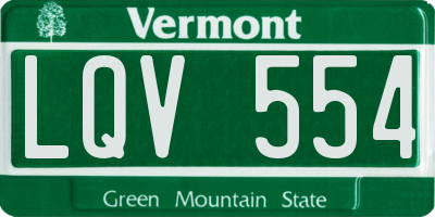 VT license plate LQV554