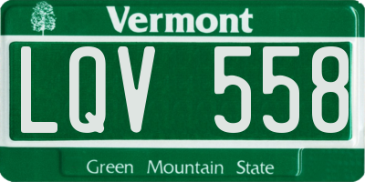 VT license plate LQV558