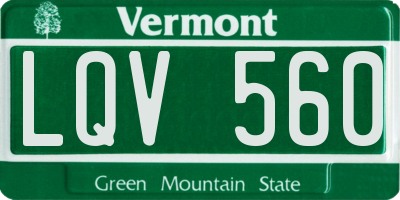 VT license plate LQV560