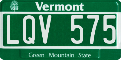 VT license plate LQV575