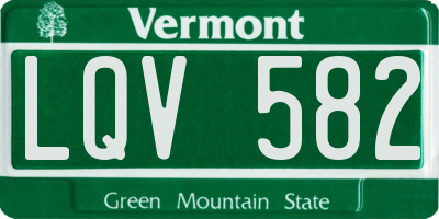 VT license plate LQV582
