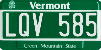 VT license plate LQV585