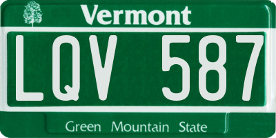 VT license plate LQV587