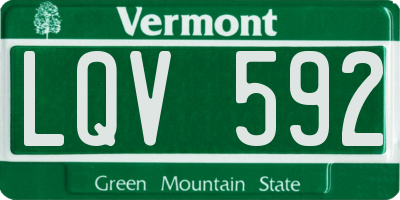VT license plate LQV592