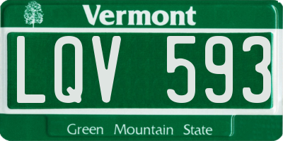 VT license plate LQV593