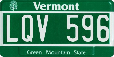 VT license plate LQV596