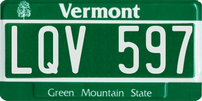 VT license plate LQV597