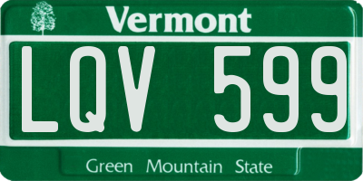 VT license plate LQV599