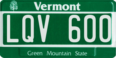 VT license plate LQV600