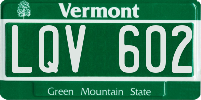 VT license plate LQV602