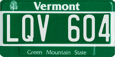 VT license plate LQV604