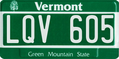 VT license plate LQV605