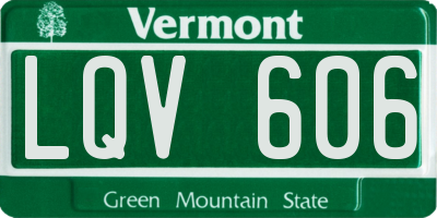 VT license plate LQV606