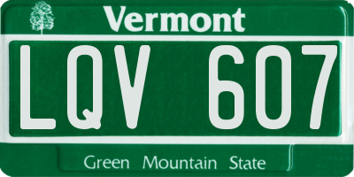 VT license plate LQV607