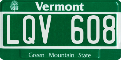 VT license plate LQV608