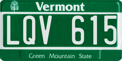 VT license plate LQV615