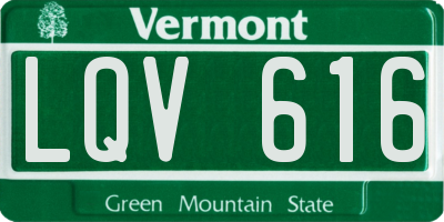 VT license plate LQV616