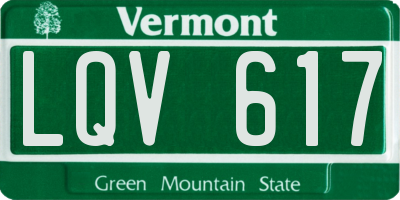VT license plate LQV617