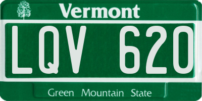 VT license plate LQV620