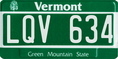 VT license plate LQV634