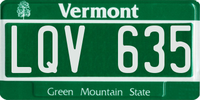 VT license plate LQV635