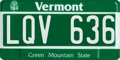 VT license plate LQV636