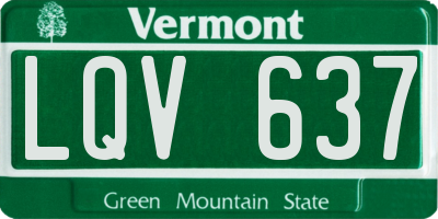 VT license plate LQV637