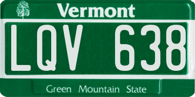 VT license plate LQV638